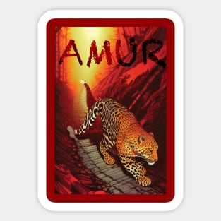 Amur leopard in the wild Sticker